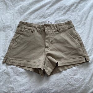 American Eagle Outfitters Stretch High-Waisted Trouser Short Tan